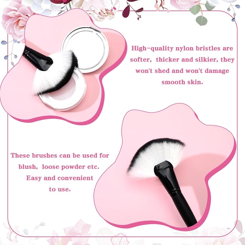Andibro 4 PCS Fluffy Fan Brushes for Facials, Facial Fan Brushes Esthetician Fluffy Soft Bristle Highlighter Blush Esthetician Large Facial Fan Brush for Highlighting Blushing - Image 4